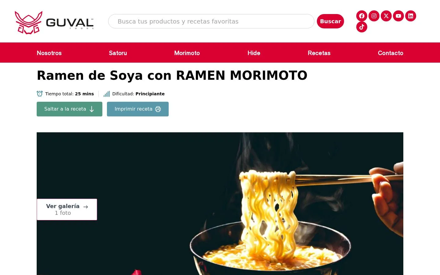 Receta de ramen de soya con Ramen Morimoto
